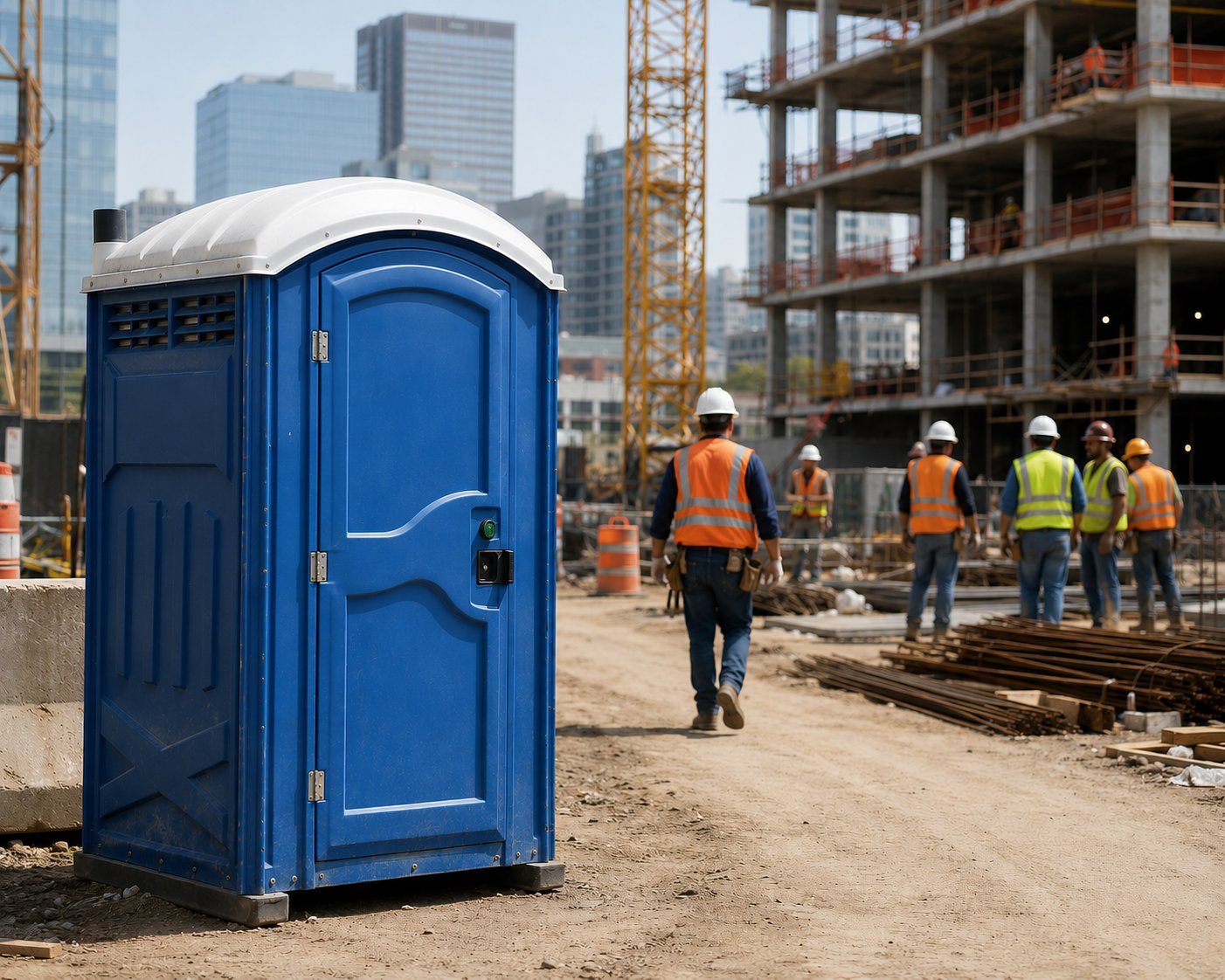Construction porta potty rental